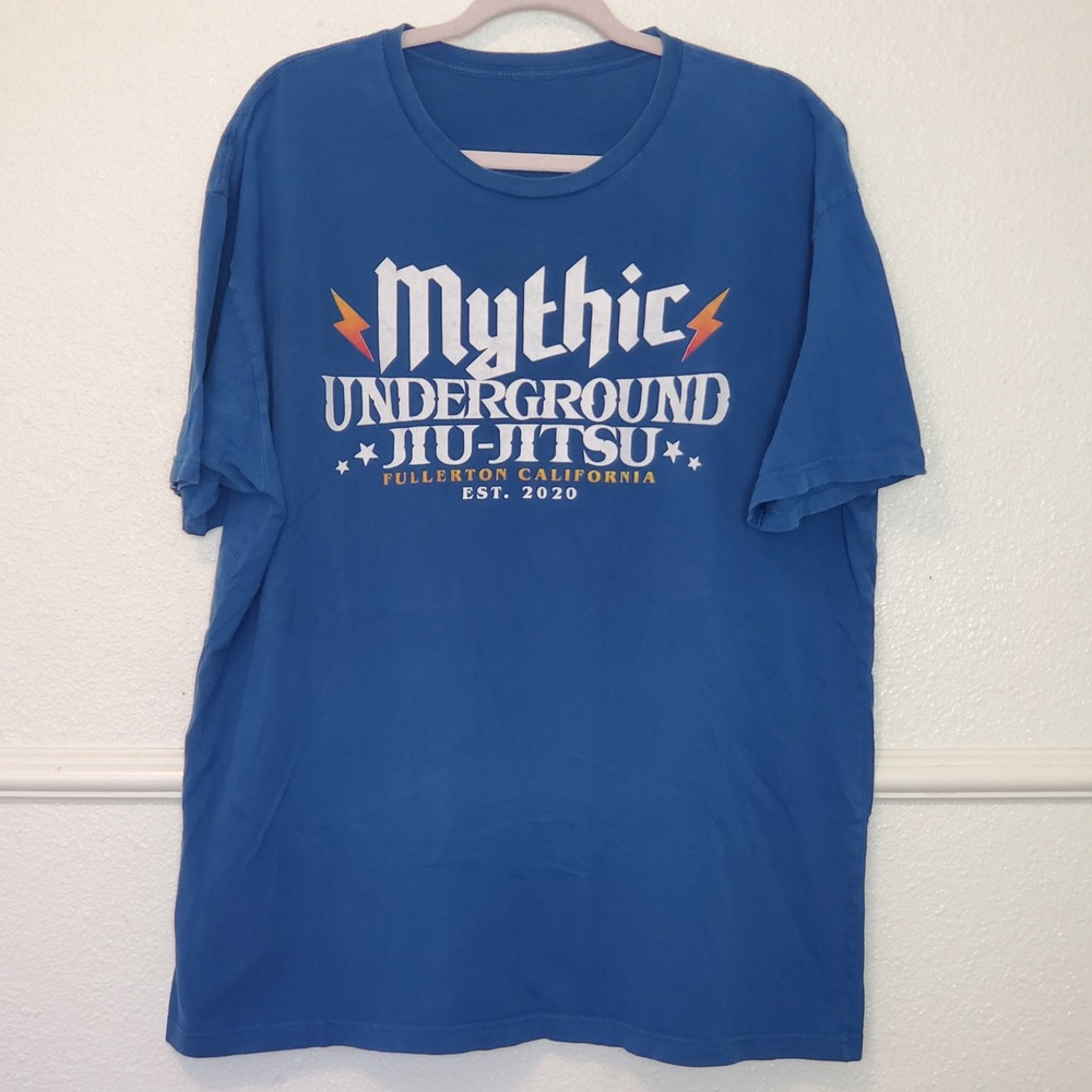 Mythic Underground Jiu-Jitsu Fullerton CA Blue Graphic T-Shirt Mens XL 2XL